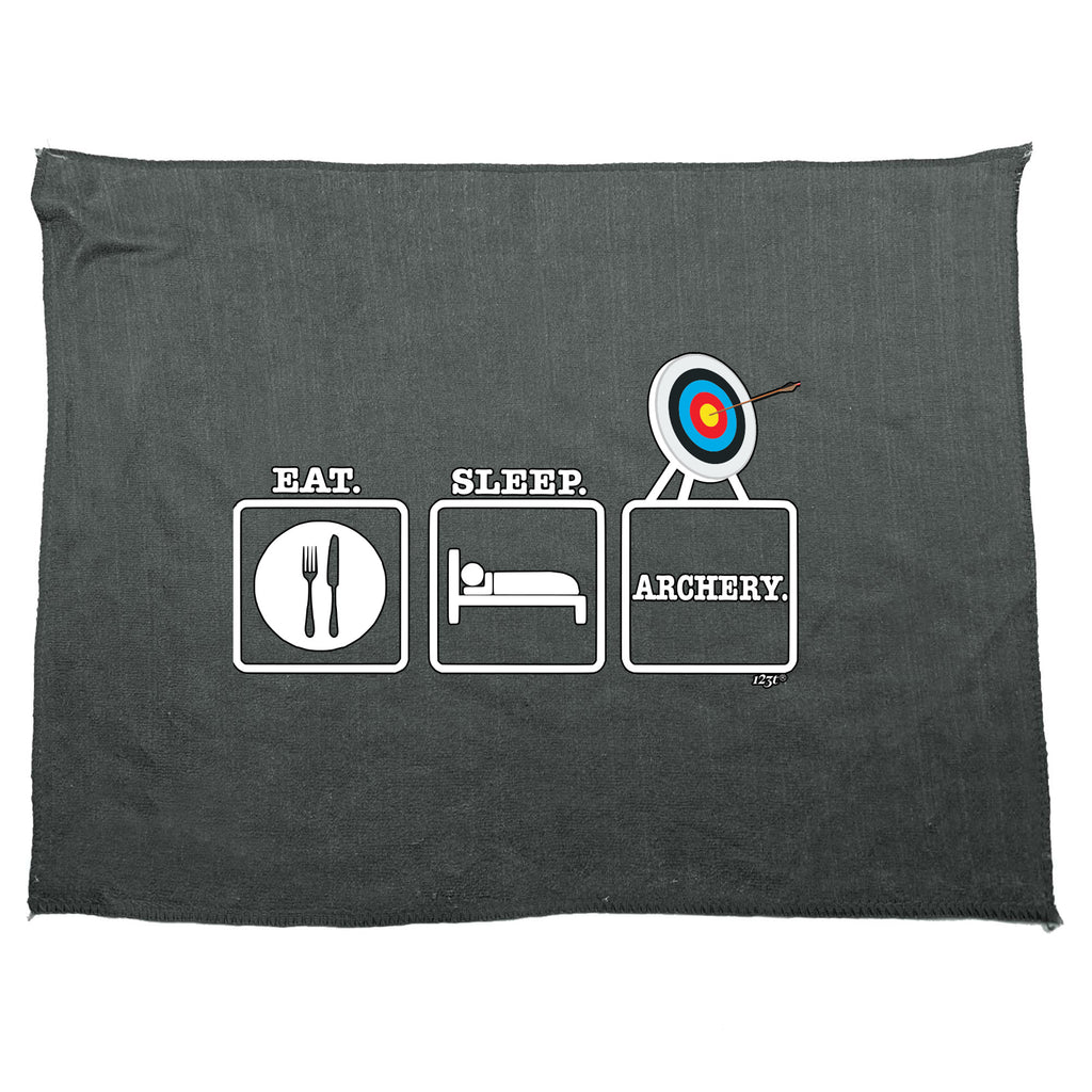 Eat Sleep Archery - Funny Novelty Gym Sports Microfiber Towel