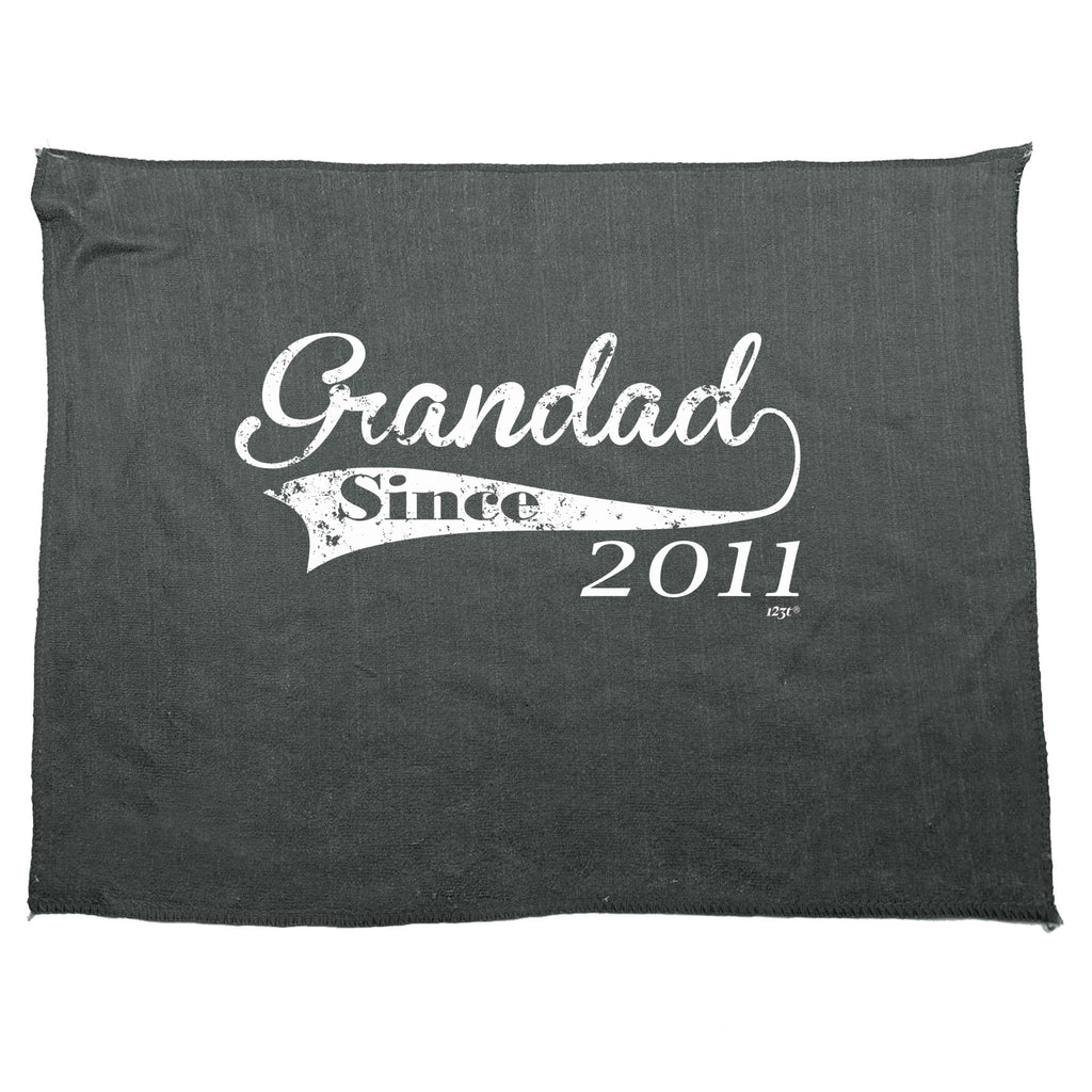 Grandad Since 2011 - Funny Novelty Gym Sports Microfiber Towel