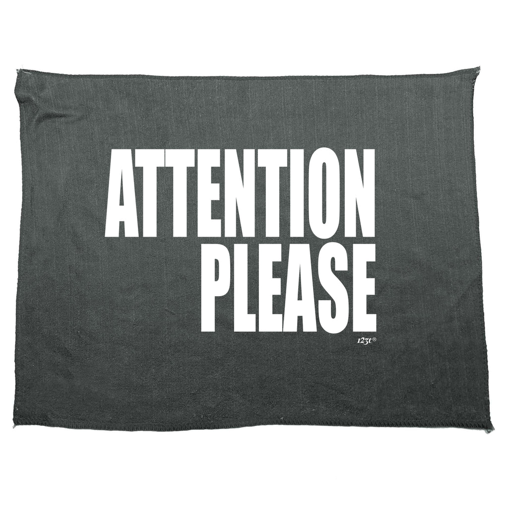 Attention Please White - Funny Novelty Gym Sports Microfiber Towel