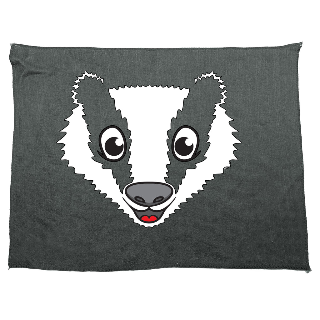 Badger Animal Face Ani Mates - Funny Novelty Gym Sports Microfiber Towel