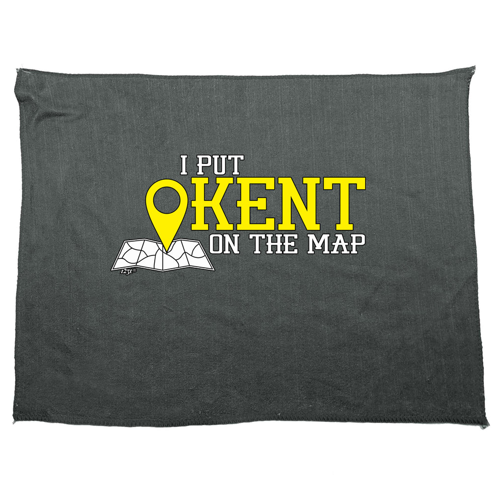 Put On The Map Kent - Funny Novelty Gym Sports Microfiber Towel
