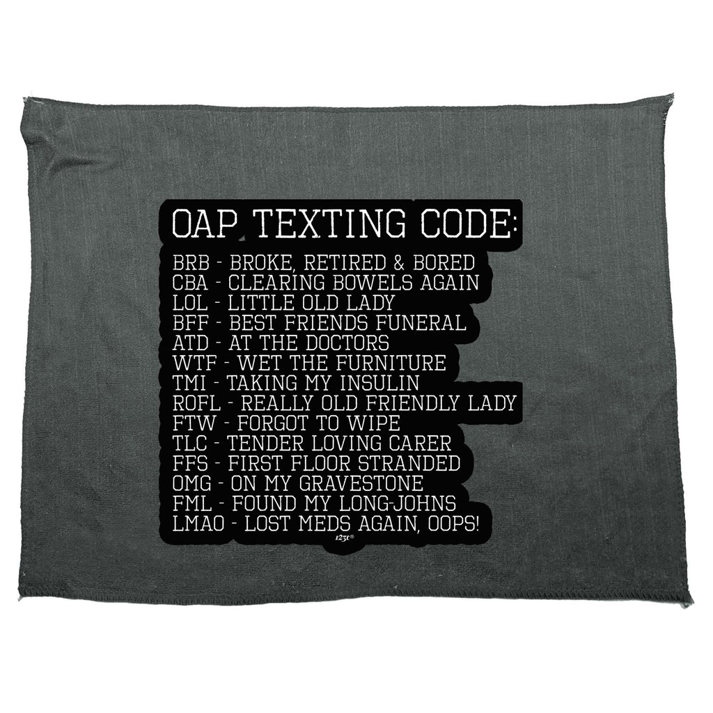 Oap Texting Code - Funny Novelty Gym Sports Microfiber Towel