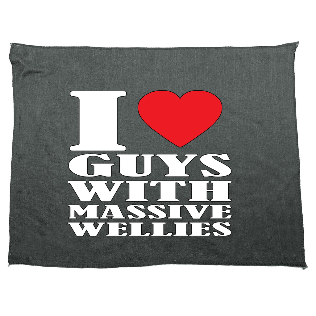 Love Heart Guys With Massive Wellies - Funny Novelty Gym Sports Microfiber Towel