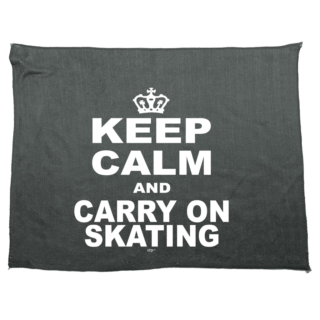 Keep Calm And Carry On Skating - Funny Novelty Gym Sports Microfiber Towel
