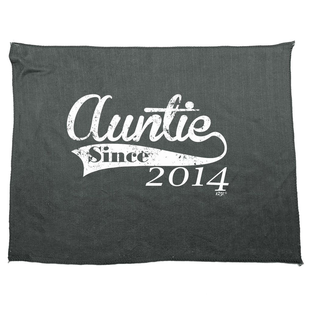 Auntie Since 2014 - Funny Novelty Gym Sports Microfiber Towel