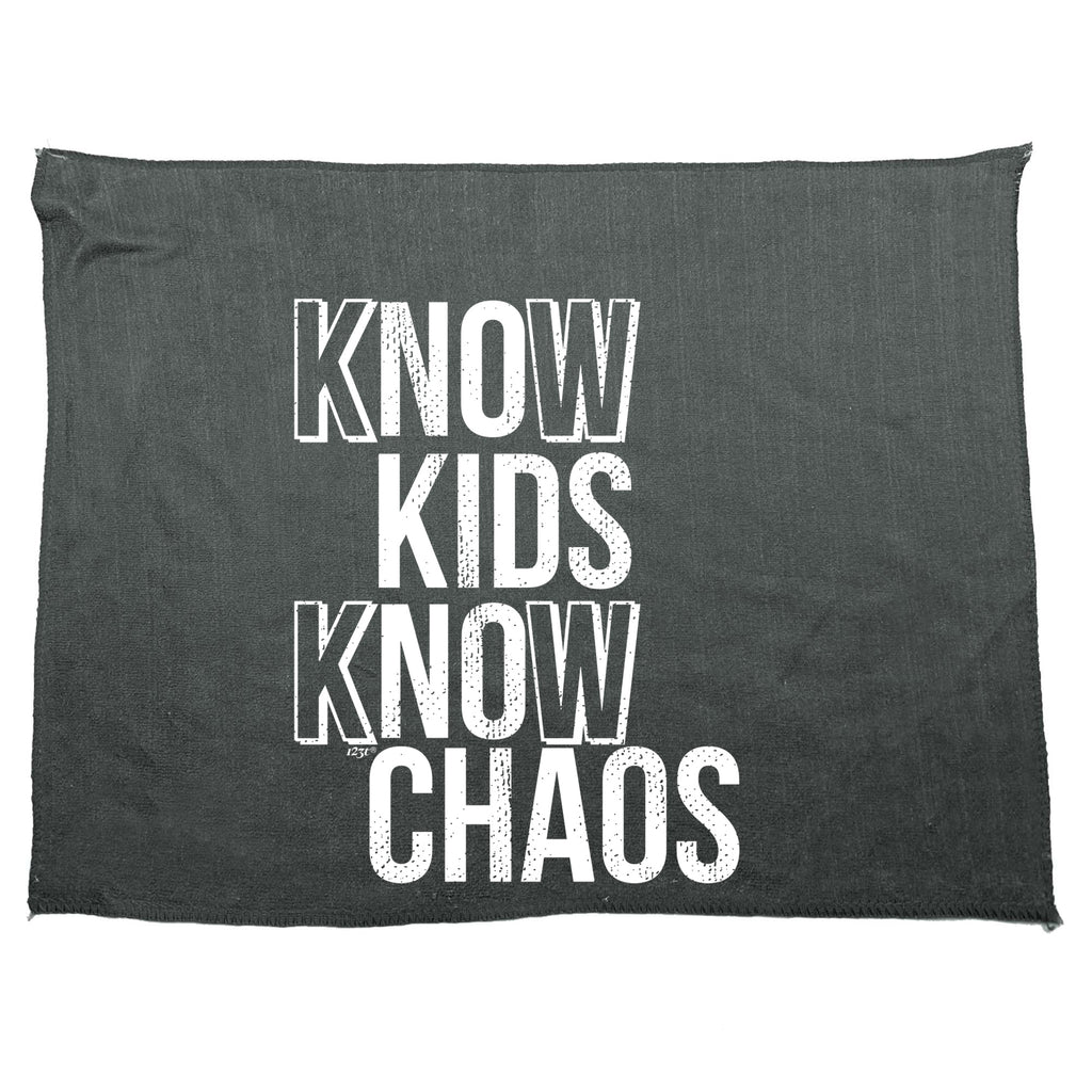 Know Kids Know Chaos - Funny Novelty Gym Sports Microfiber Towel