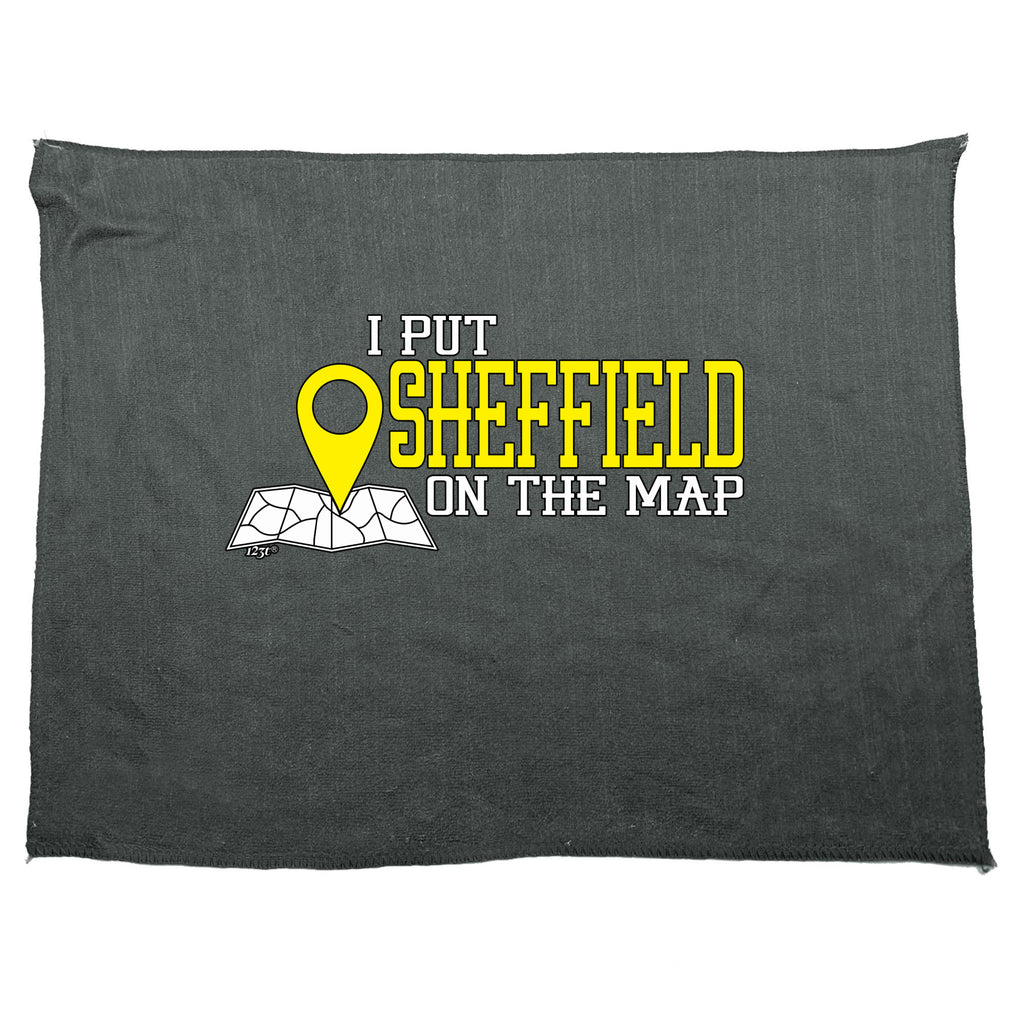 Put On The Map Sheffield - Funny Novelty Gym Sports Microfiber Towel