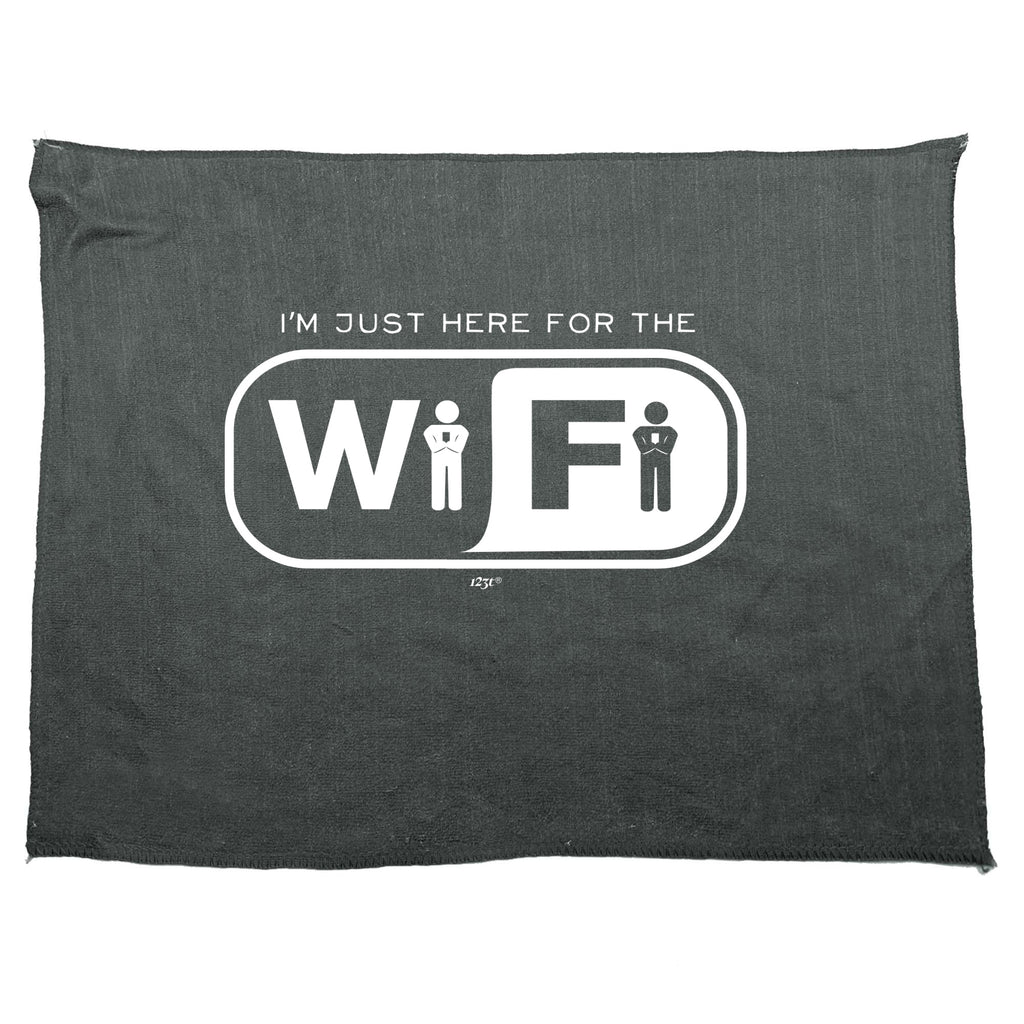 Im Just Here For The Wifi - Funny Novelty Gym Sports Microfiber Towel