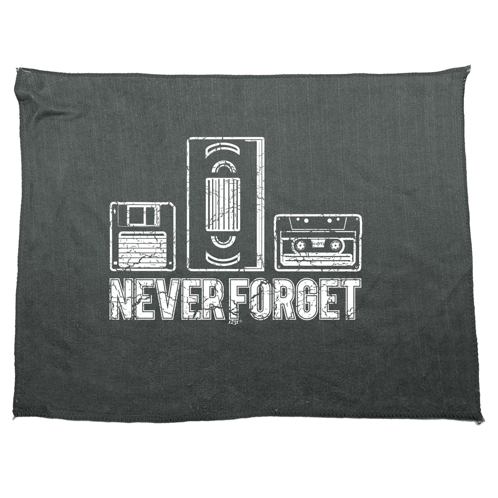 Never Forget Floppy Vhs Tape Retro - Funny Novelty Gym Sports Microfiber Towel