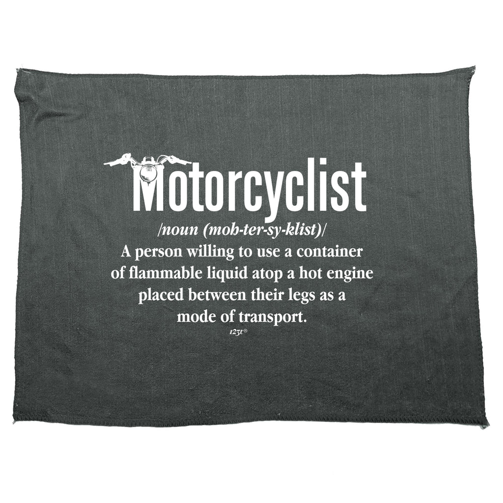 Motorcyclist Noun Motorbike - Funny Novelty Gym Sports Microfiber Towel