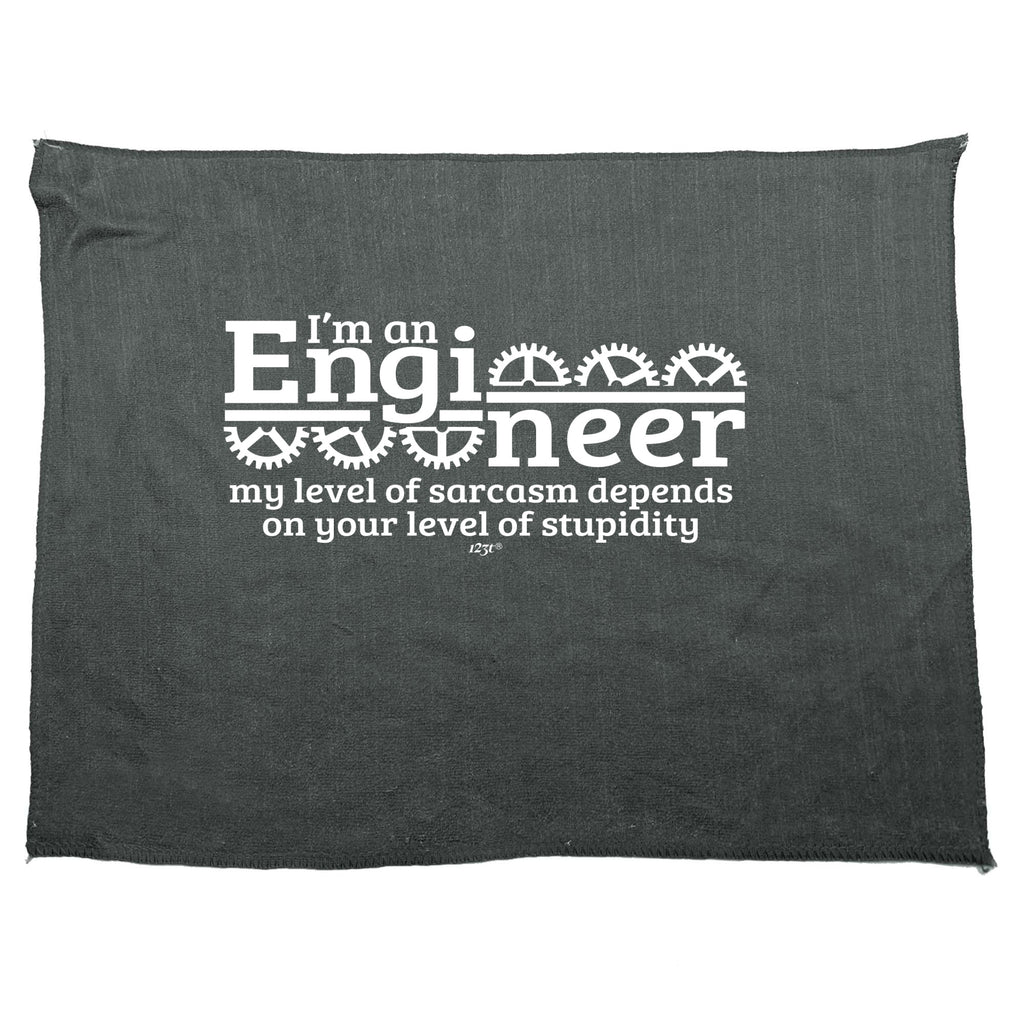 Im An Engineer My Level Of Sarcasm Depends - Funny Novelty Gym Sports Microfiber Towel