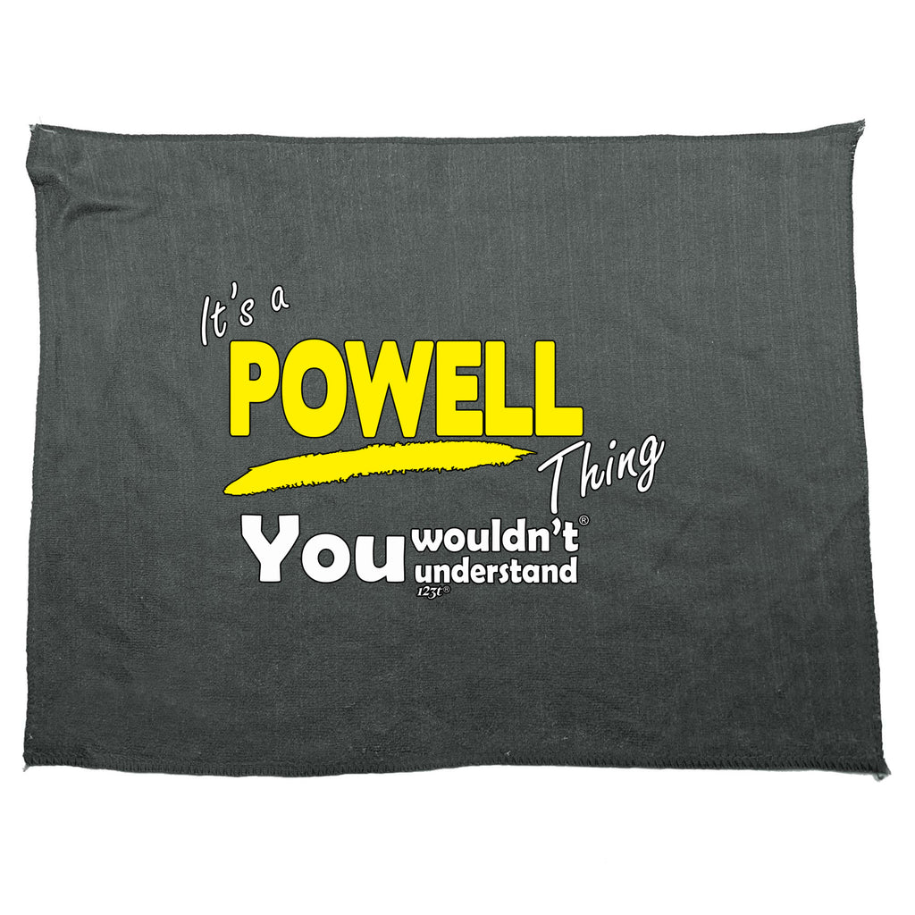 Powell V1 Surname Thing - Funny Novelty Gym Sports Microfiber Towel