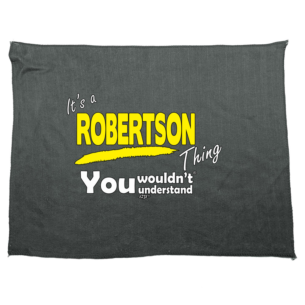 Robertson V1 Surname Thing - Funny Novelty Gym Sports Microfiber Towel