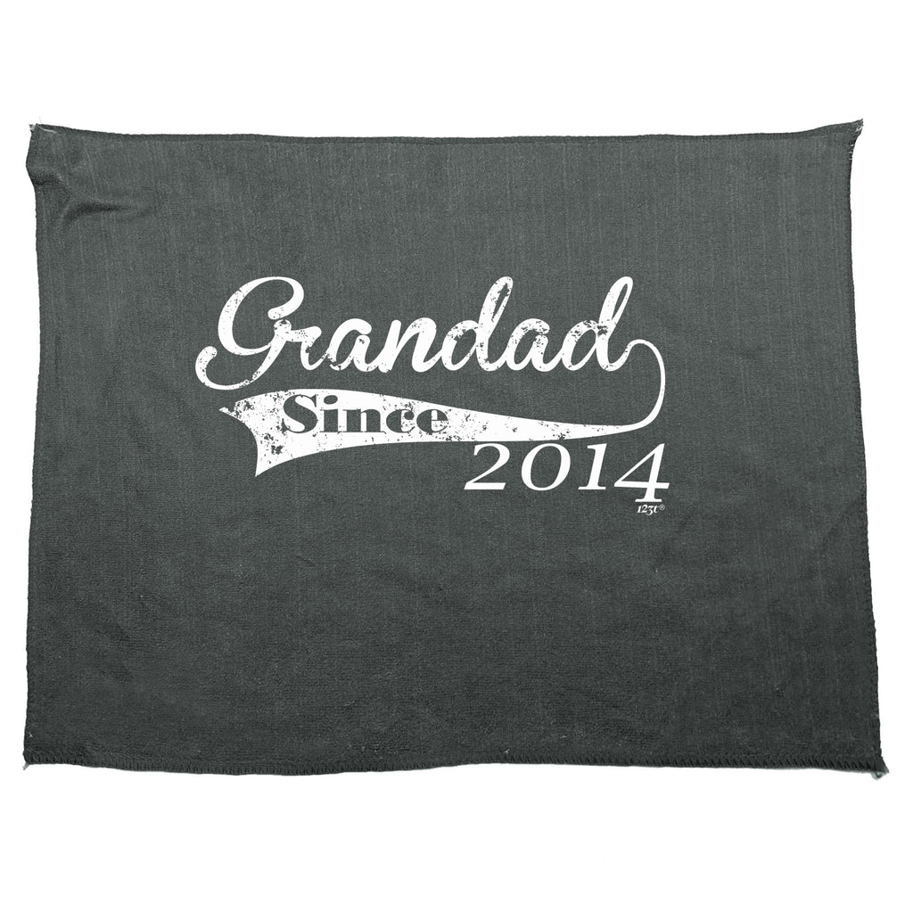 Grandad Since 2014 - Funny Novelty Gym Sports Microfiber Towel