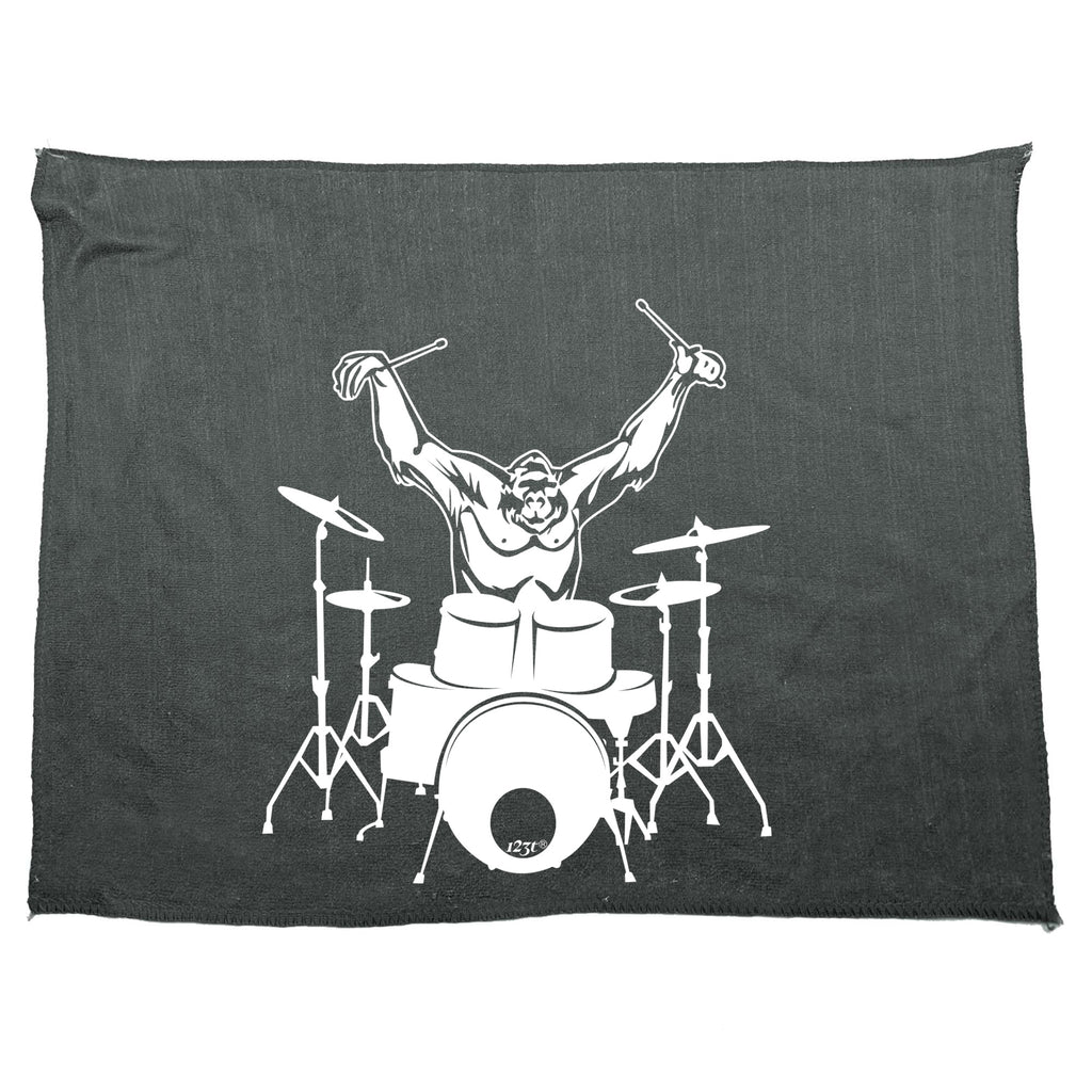 Gorilla Drummer Drums Music - Funny Novelty Gym Sports Microfiber Towel