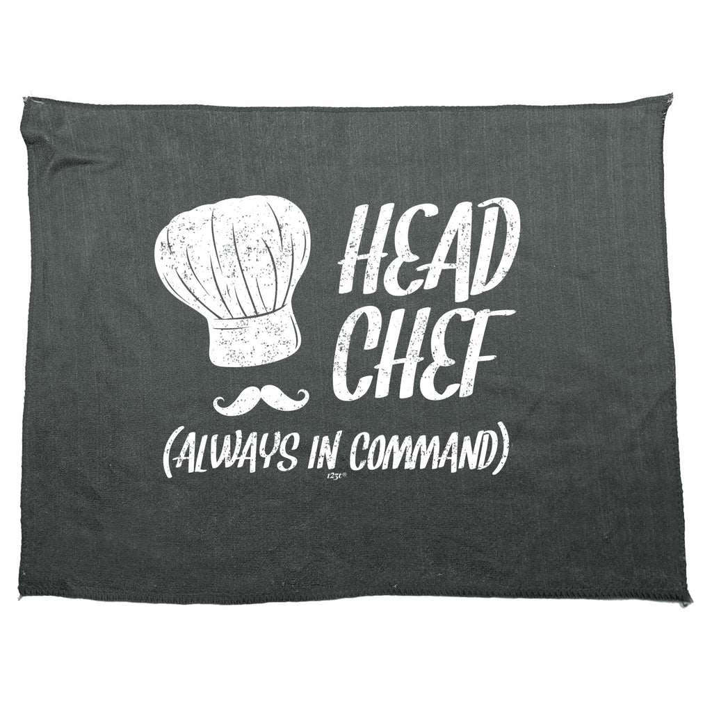 Head Chef Always In Command - Funny Novelty Gym Sports Microfiber Towel