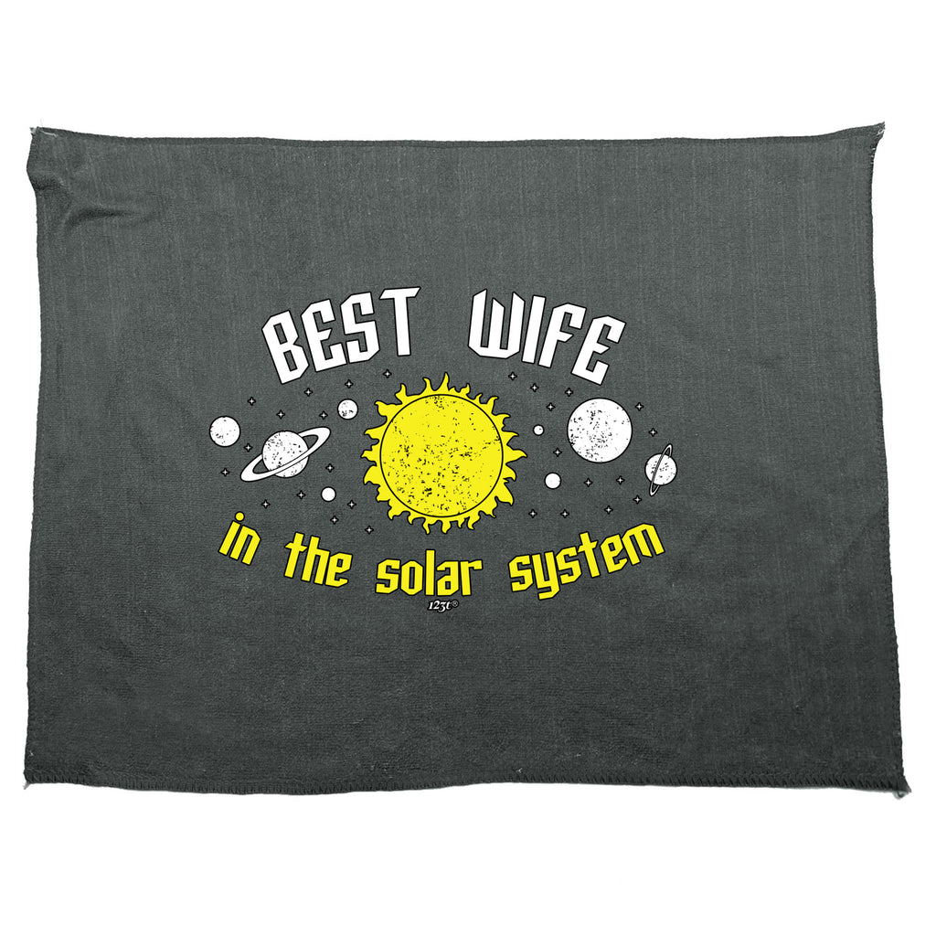 Best Wife Solar System - Funny Novelty Gym Sports Microfiber Towel
