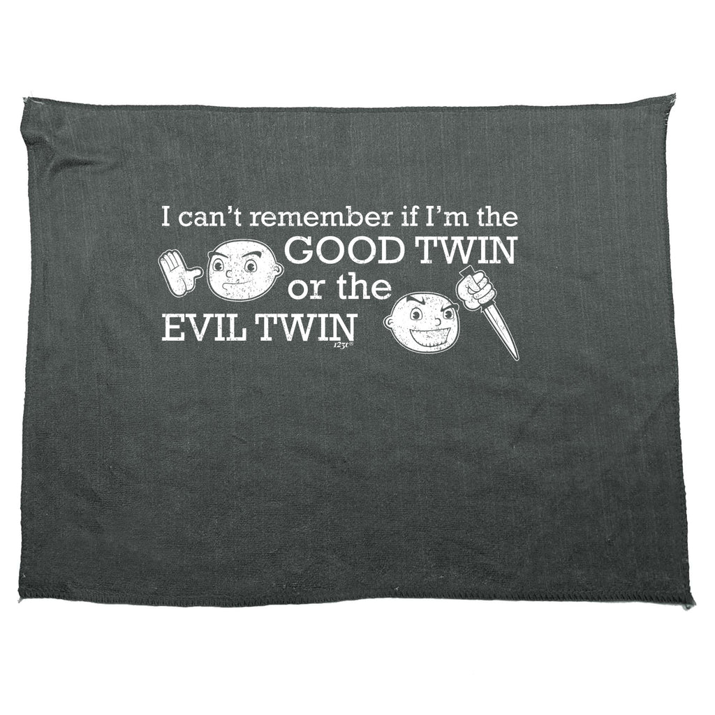 Good Twin Or The Evil Twin - Funny Novelty Gym Sports Microfiber Towel