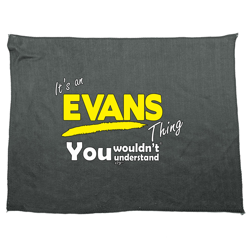 Evans V1 Surname Thing - Funny Novelty Gym Sports Microfiber Towel