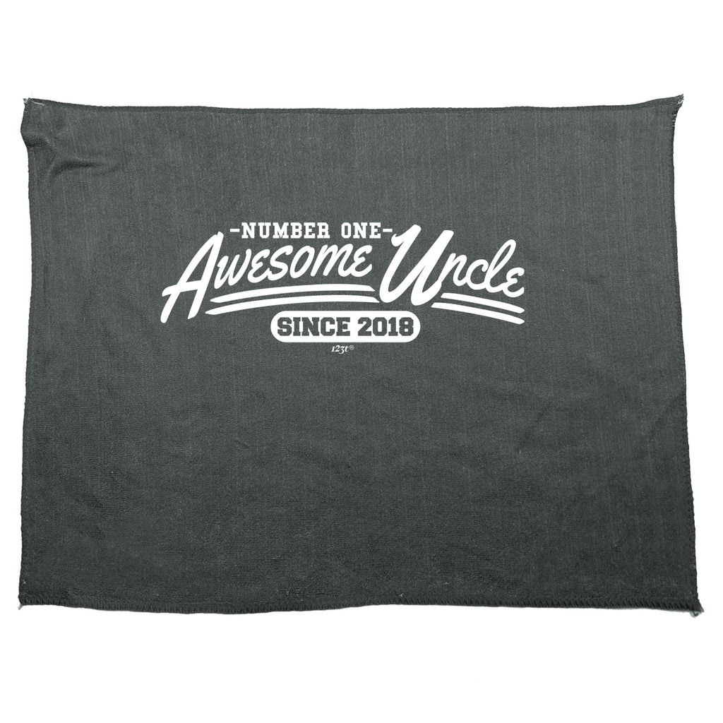 Awesome Uncle Since 2018 - Funny Novelty Gym Sports Microfiber Towel