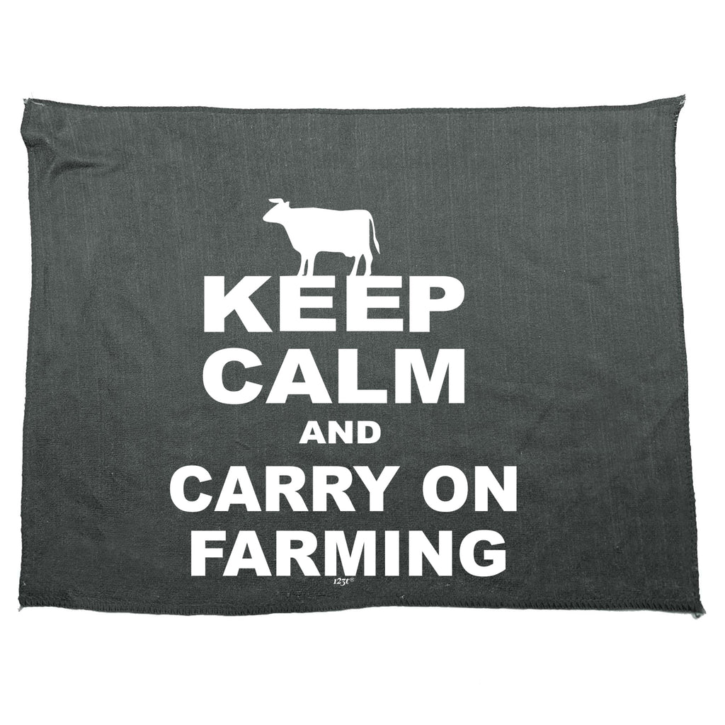 Keep Calm And Carry On Farming - Funny Novelty Gym Sports Microfiber Towel