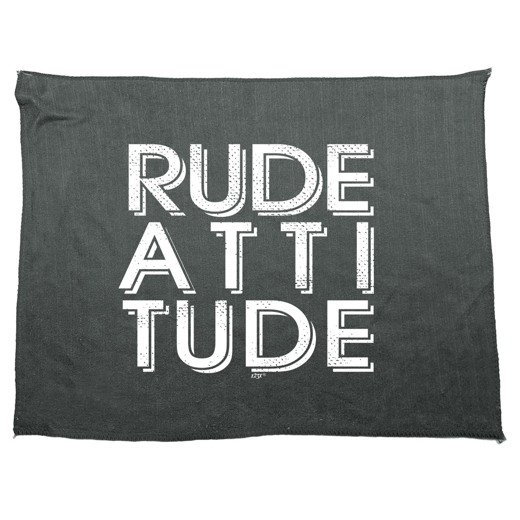 Rude Attitude - Funny Novelty Gym Sports Microfiber Towel
