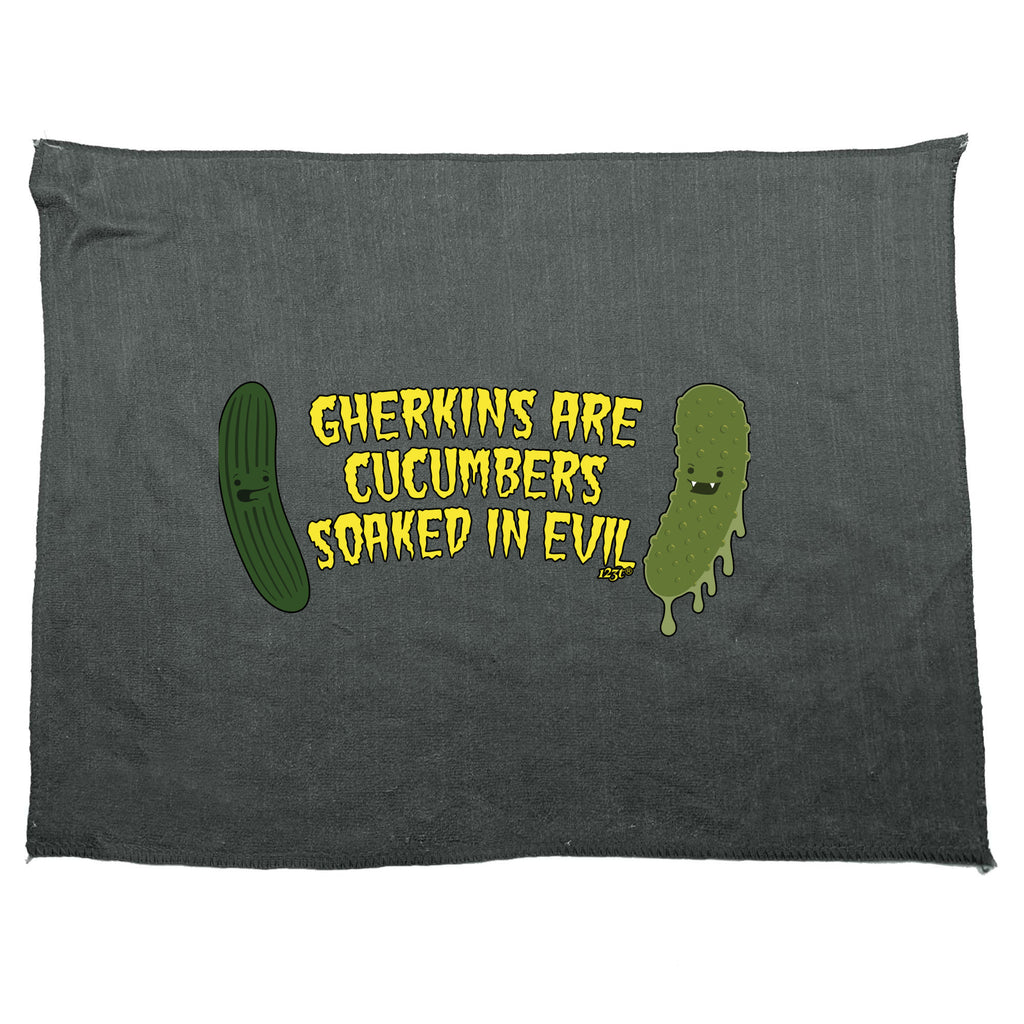 Gherkins Are Cucumbers Evil - Funny Novelty Gym Sports Microfiber Towel