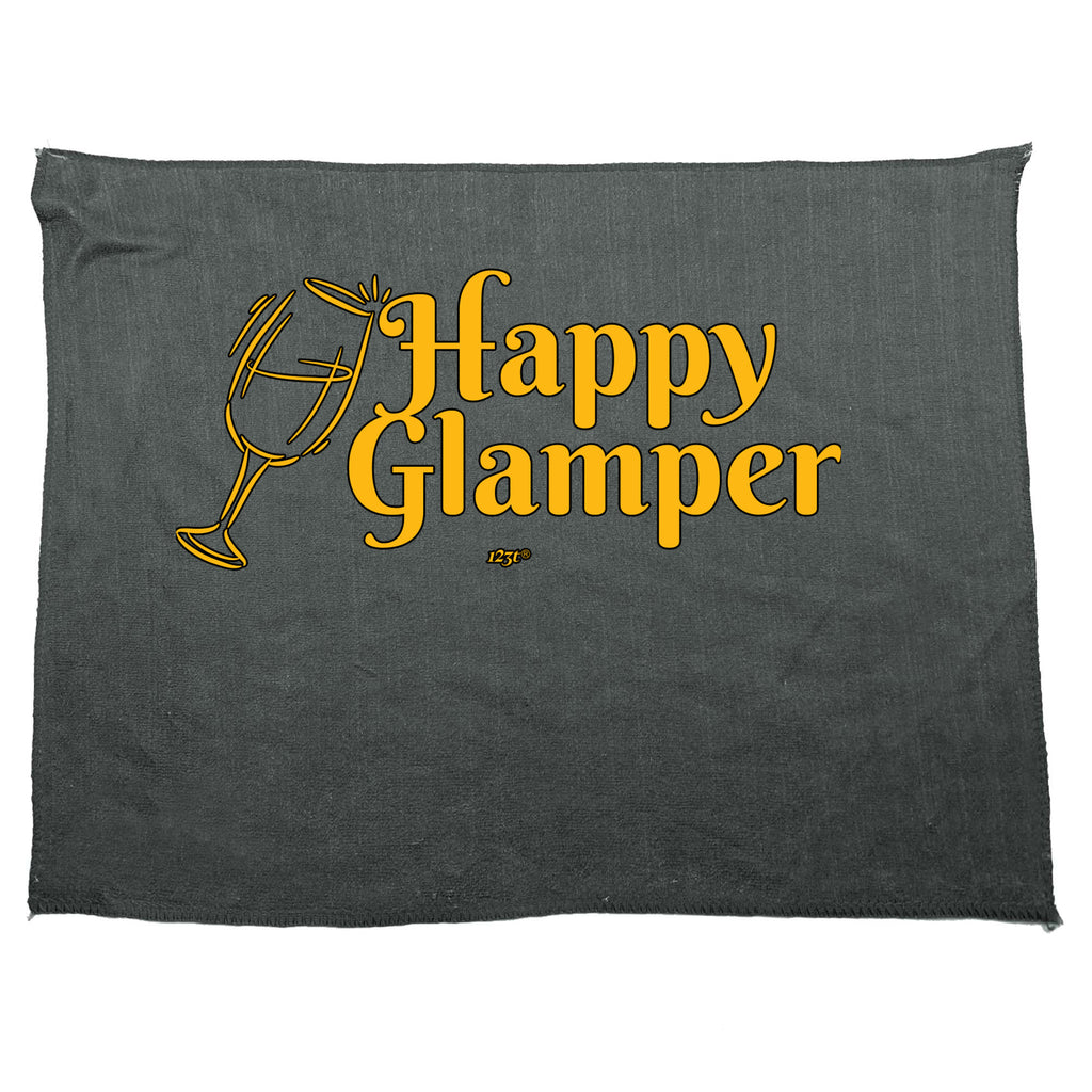 Happy Glamper Camping - Funny Novelty Gym Sports Microfiber Towel