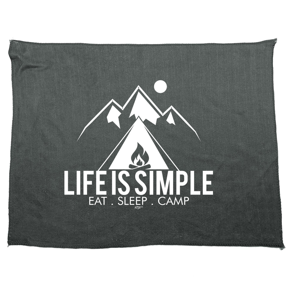 Life Is Simple Eat Sleep Camp - Funny Novelty Gym Sports Microfiber Towel