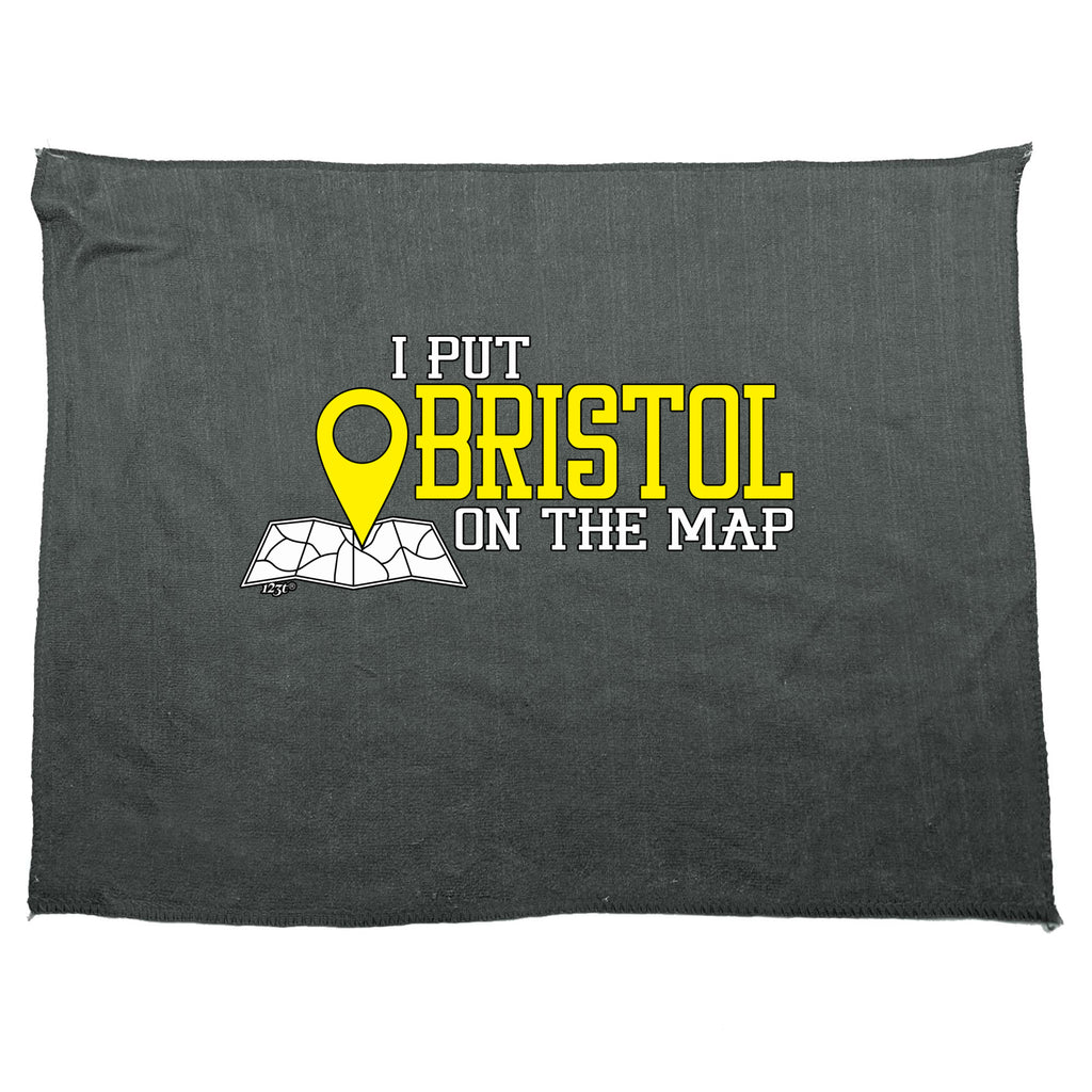 Put On The Map Bristol - Funny Novelty Gym Sports Microfiber Towel