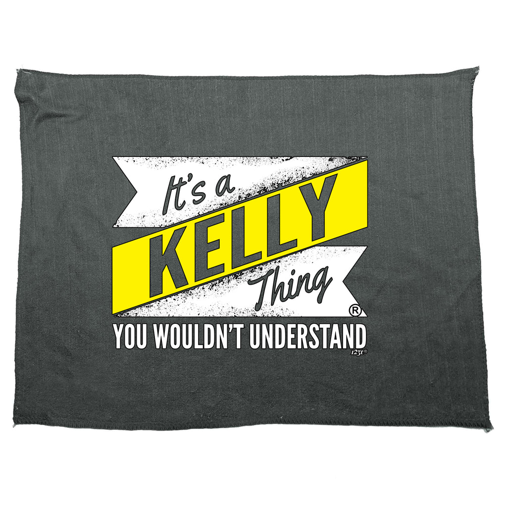 Kelly V2 Surname Thing - Funny Novelty Gym Sports Microfiber Towel