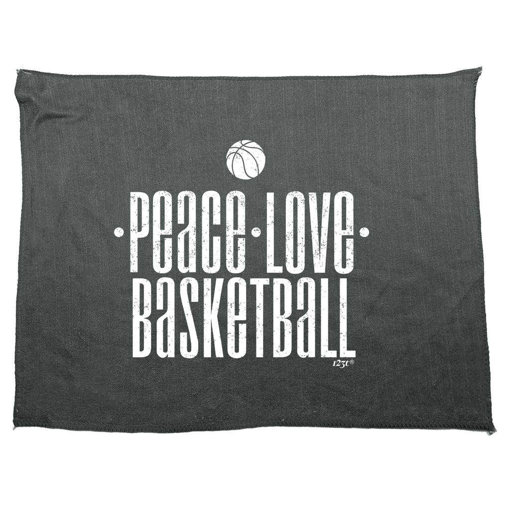 Peace Love Basketball - Funny Novelty Gym Sports Microfiber Towel