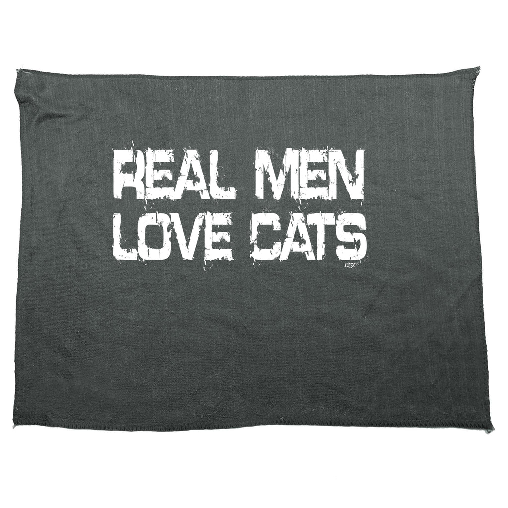 Real Men Love Cats - Funny Novelty Gym Sports Microfiber Towel