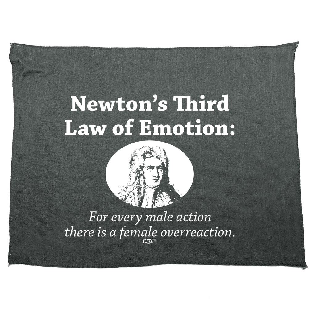 Newtons Third Law Of Emotion - Funny Novelty Gym Sports Microfiber Towel