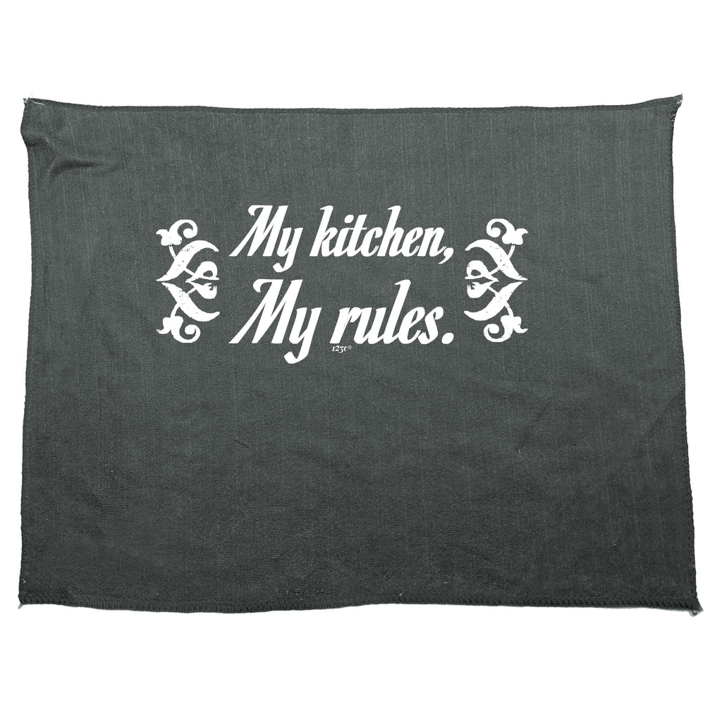 My Kitchen My Rules - Funny Novelty Gym Sports Microfiber Towel