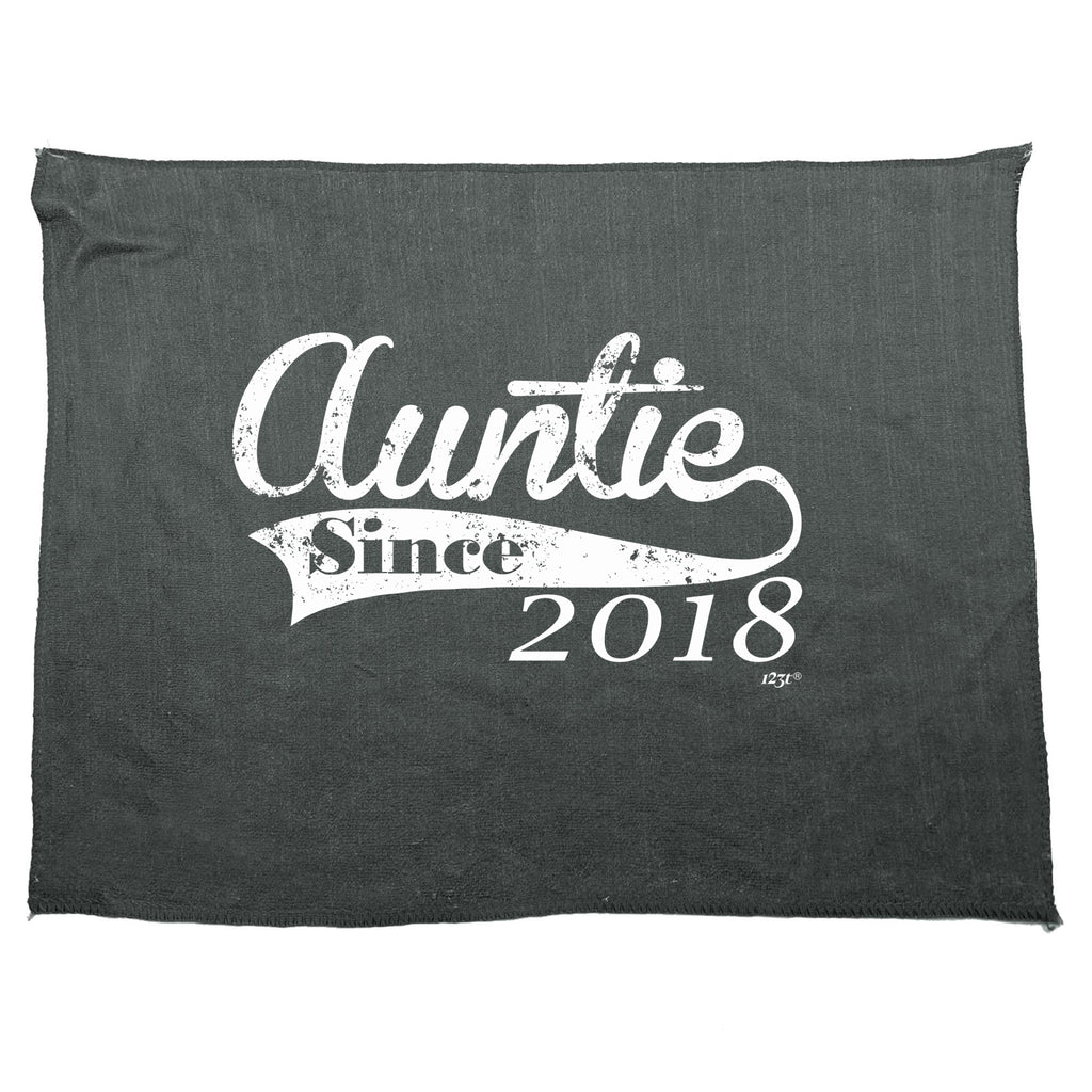 Auntie Since 2018 - Funny Novelty Gym Sports Microfiber Towel