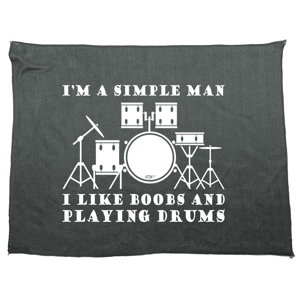 I'M Simple B  B Playing Drums Music - Funny Novelty Gym Sports Microfiber Towel