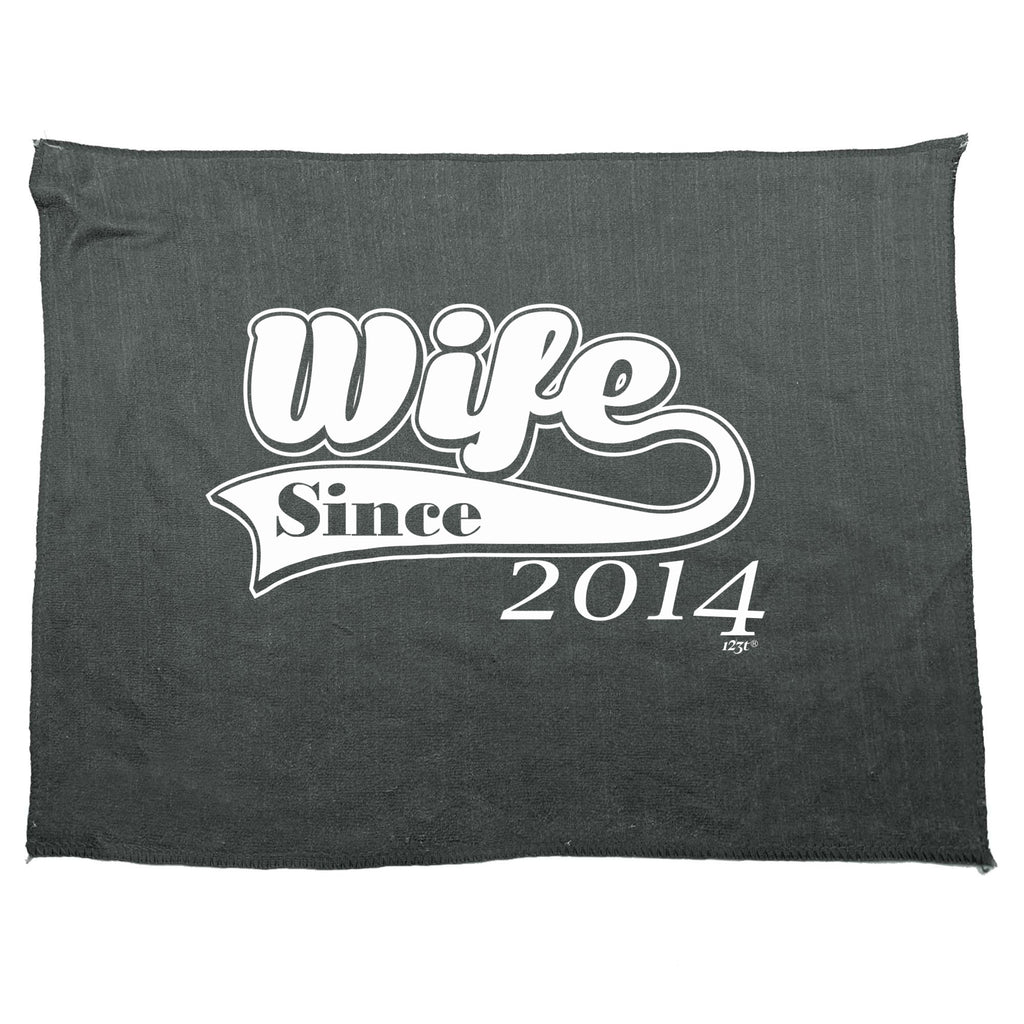 Wife Since 2014 - Funny Novelty Gym Sports Microfiber Towel