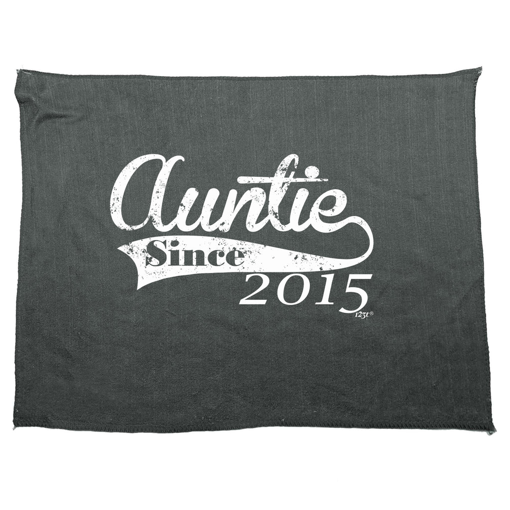 Auntie Since 2015 - Funny Novelty Gym Sports Microfiber Towel