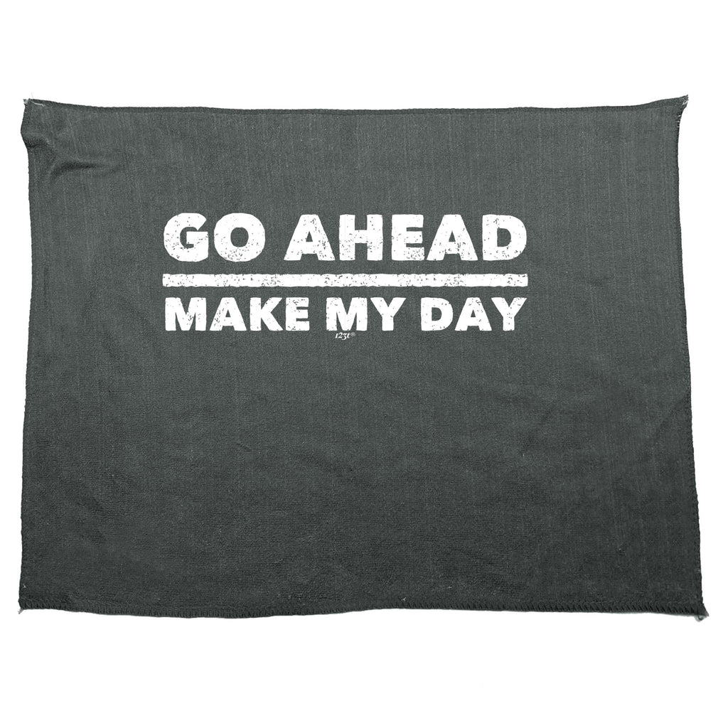 Go Ahead Make My Day - Funny Novelty Gym Sports Microfiber Towel
