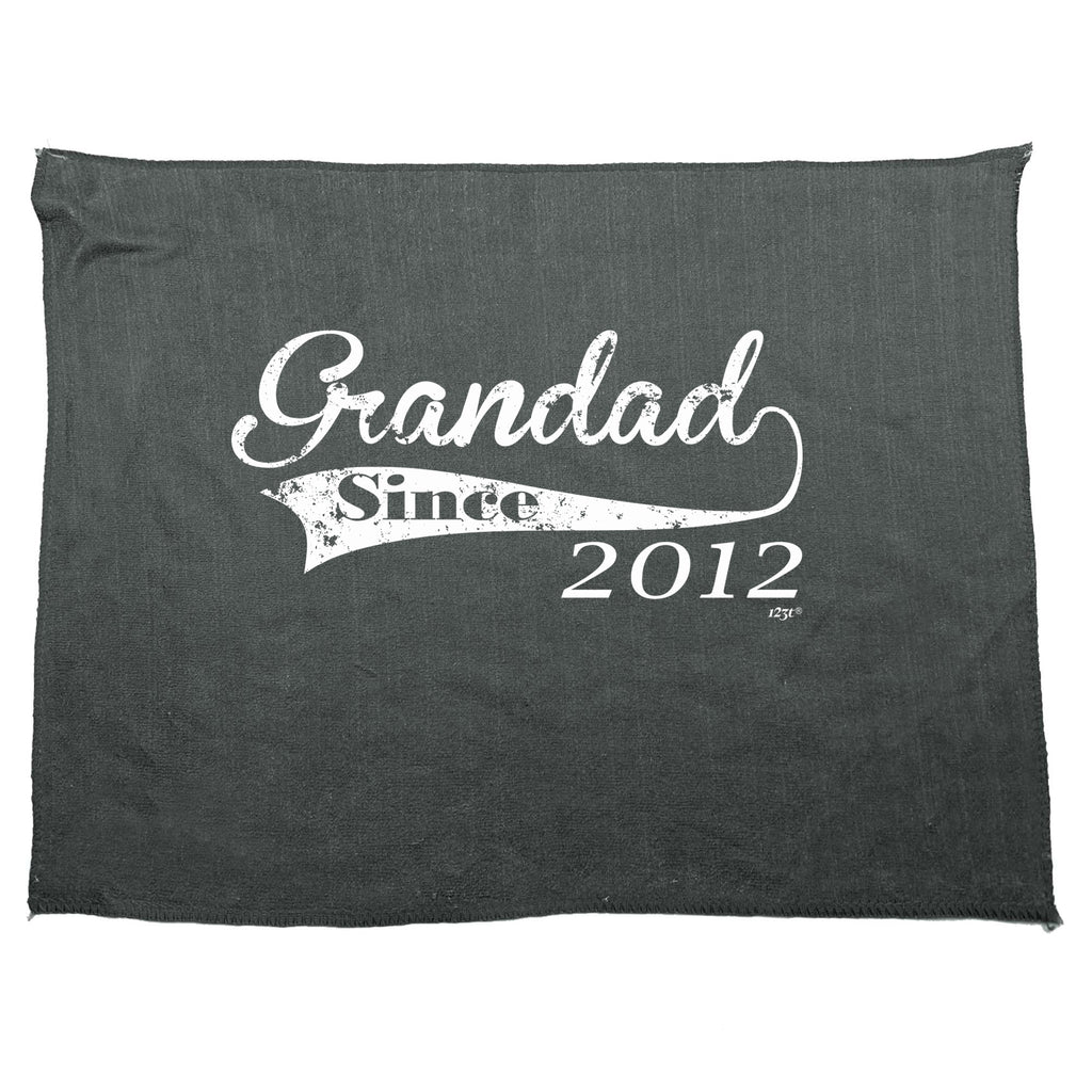 Grandad Since 2012 - Funny Novelty Gym Sports Microfiber Towel