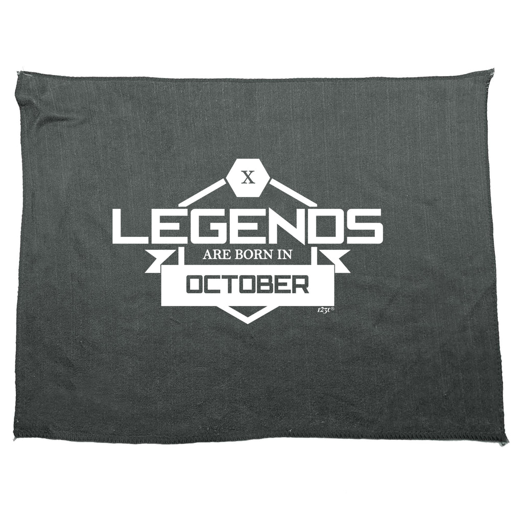 Legends Are Born In October - Funny Novelty Gym Sports Microfiber Towel