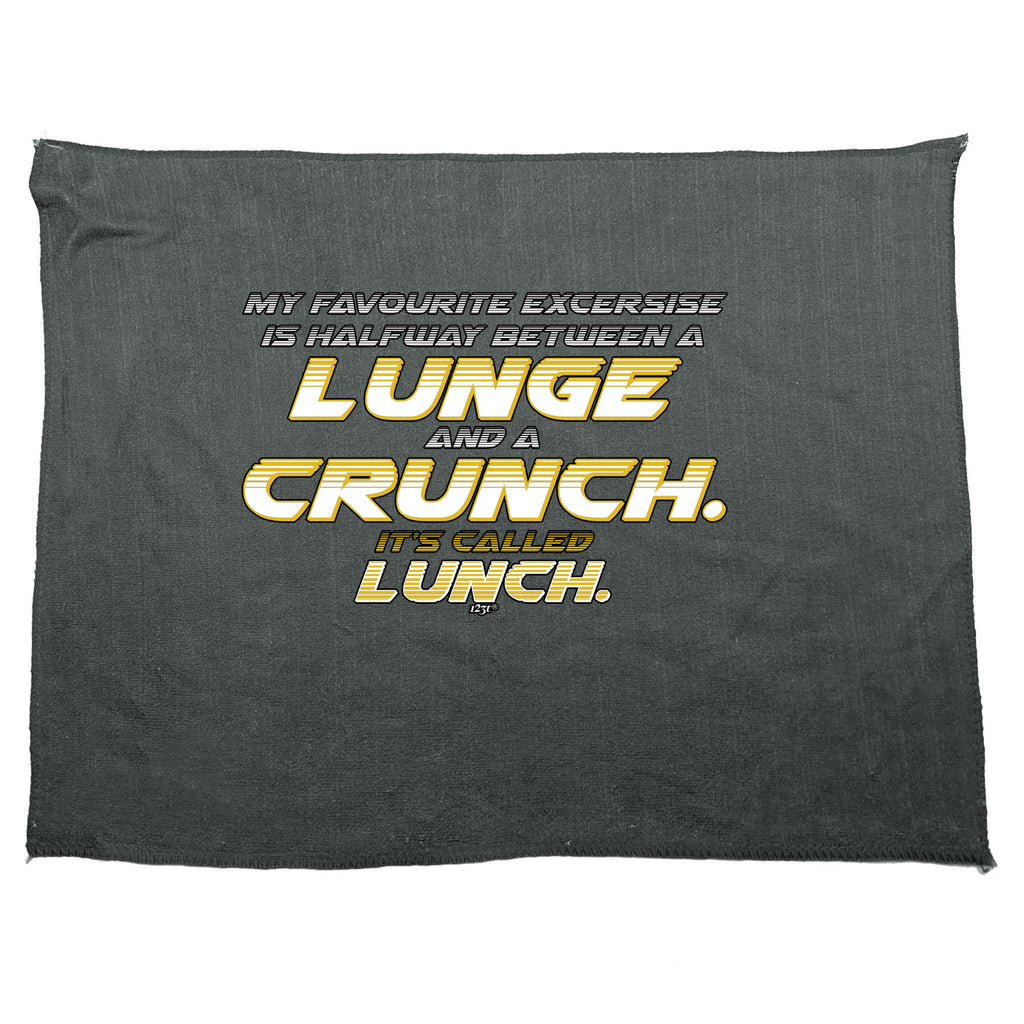 My Favourite Excercise Lunch 2 Colour - Funny Novelty Gym Sports Microfiber Towel
