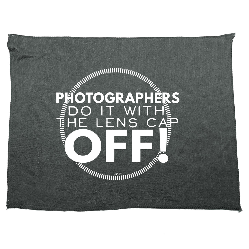 Photographers Do It With The Lens Cap Off - Funny Novelty Gym Sports Microfiber Towel