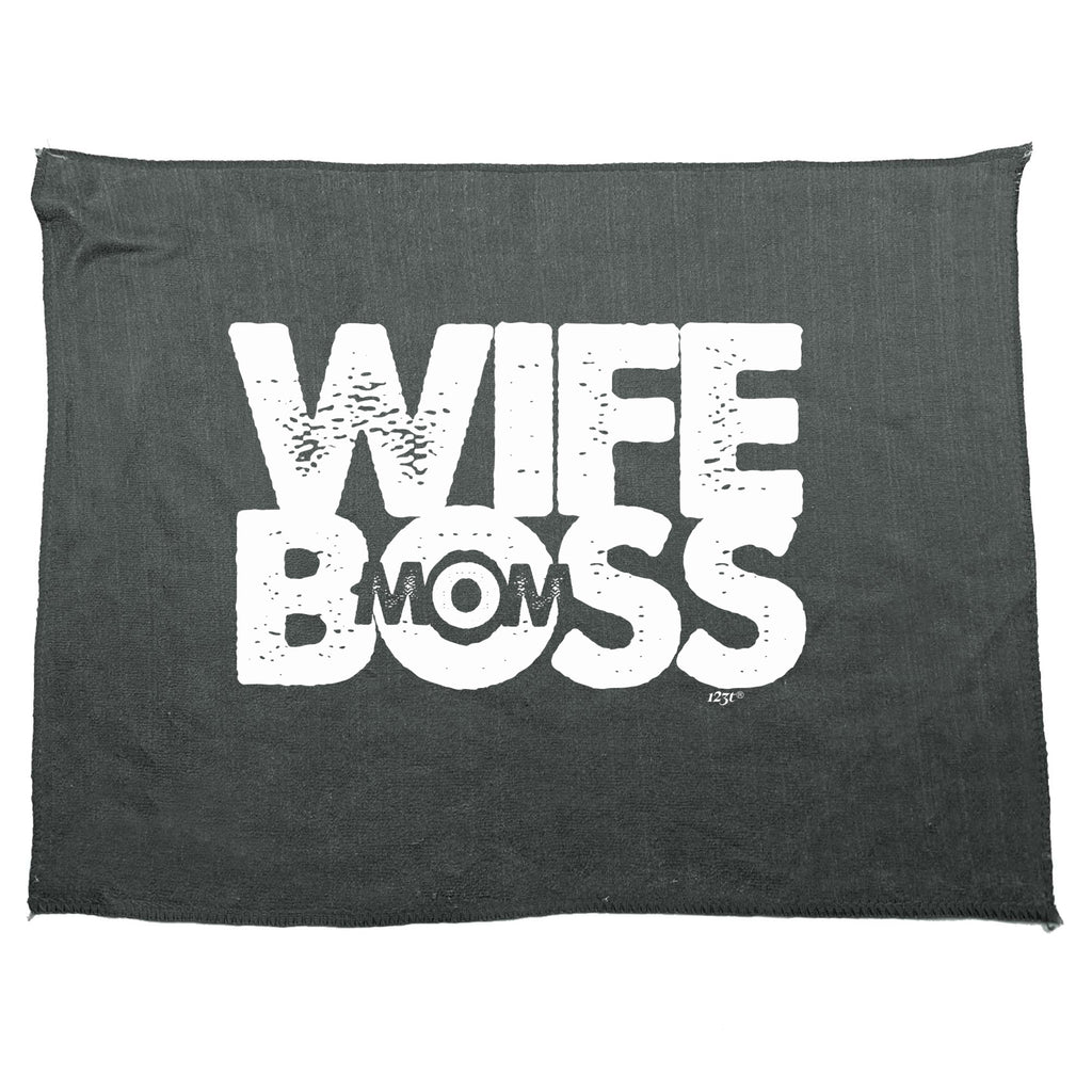 Wife Boss Mom - Funny Novelty Gym Sports Microfiber Towel