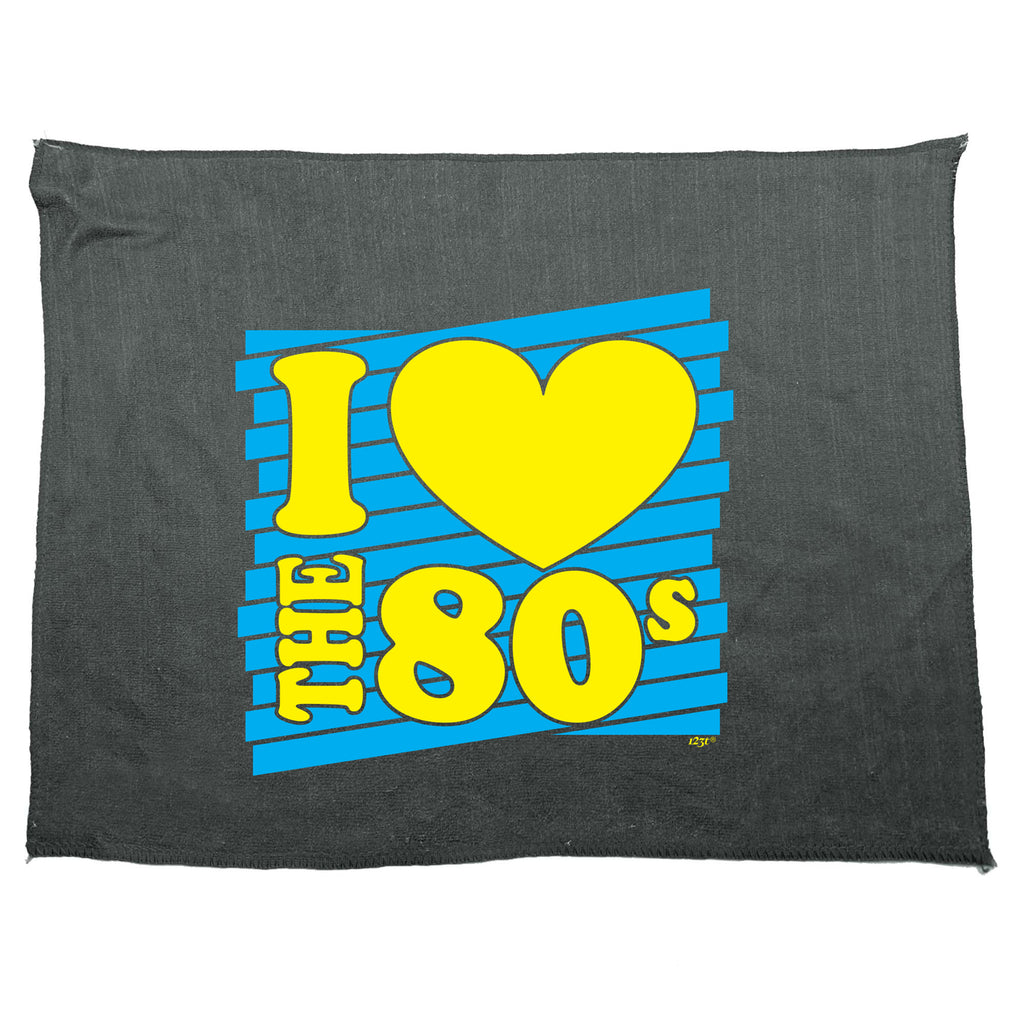 Love The 80S Yellow Blue - Funny Novelty Gym Sports Microfiber Towel