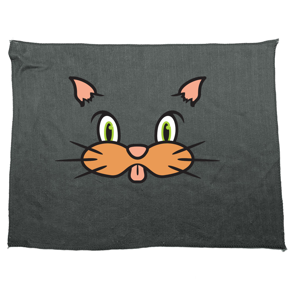 Cat Animal Face Ani Mates - Funny Novelty Gym Sports Microfiber Towel