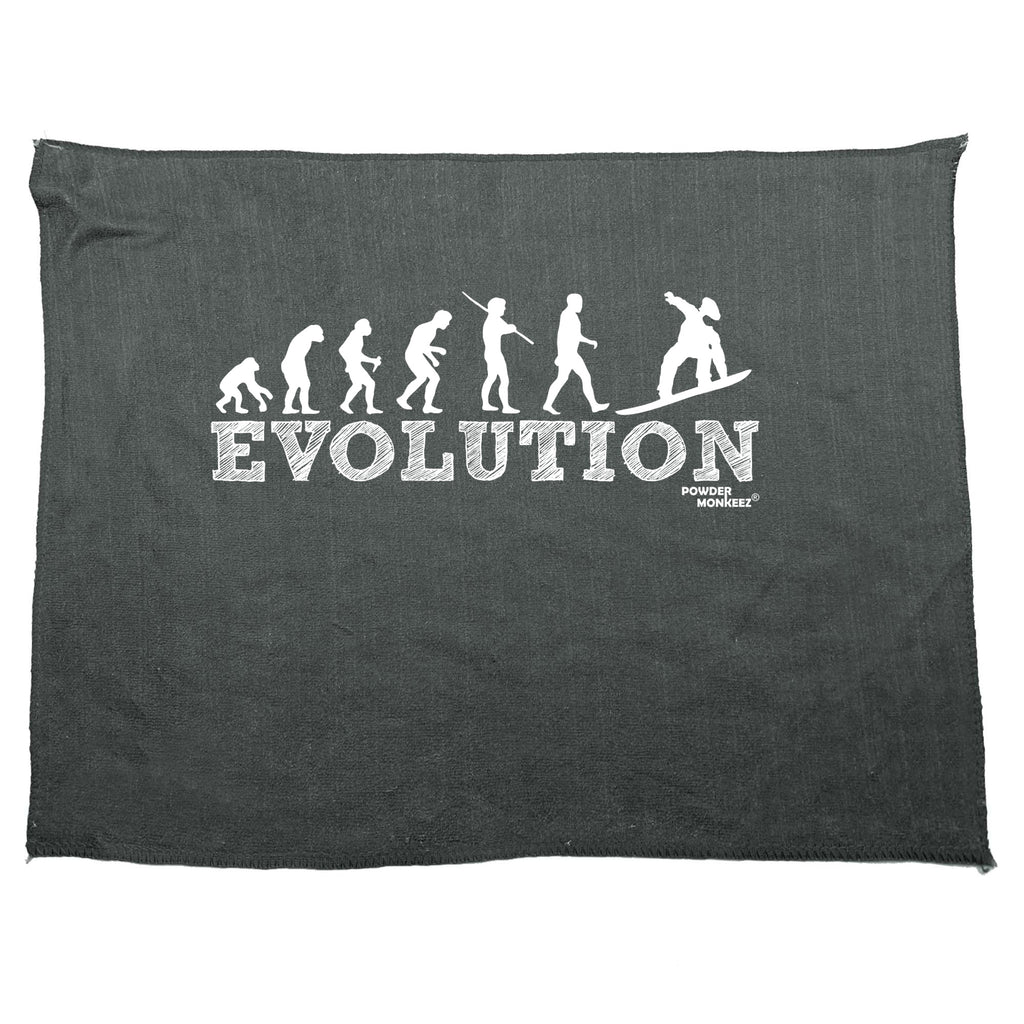 Evolution Snowboarder - Funny Novelty Gym Sports Microfiber Towel