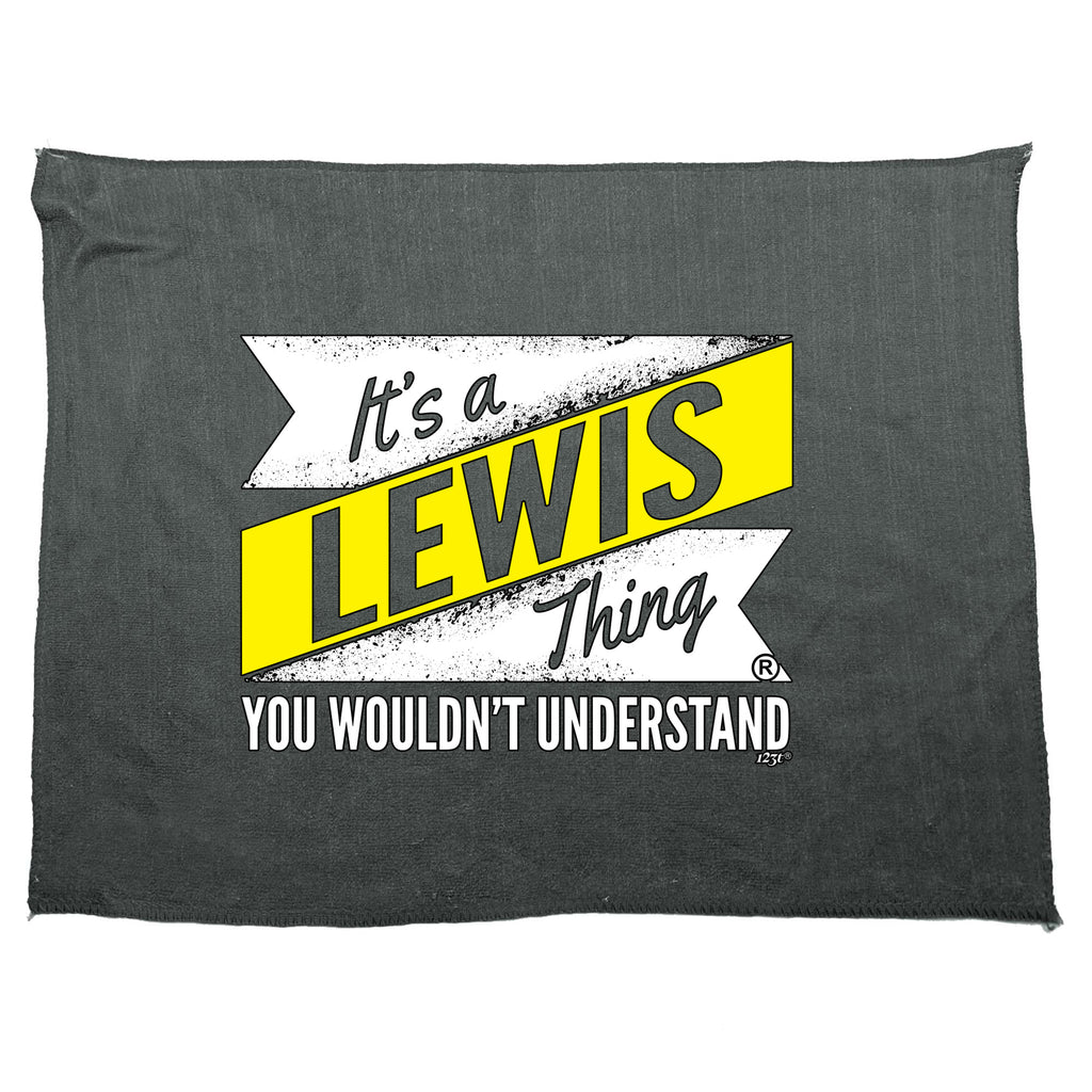Lewis V2 Surname Thing - Funny Novelty Gym Sports Microfiber Towel