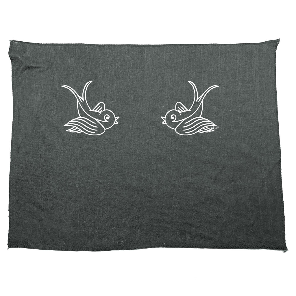 Bird Tattoo Swallows - Funny Novelty Gym Sports Microfiber Towel